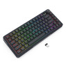 Redragon Fleckat Pro K708-PRO 75% Gaming Mechanical Keyboard, Special Leopard L Switch, Hot-Swappable, Tri-Mode (Wired/2.4G/BT) Connectivity, Programmed LCD Display & Knob, Black | K708-RGB-PRO